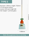 Pendant lights with colourful glass