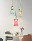 Pendant lights with colourful glass