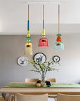 Pendant lights with colourful glass