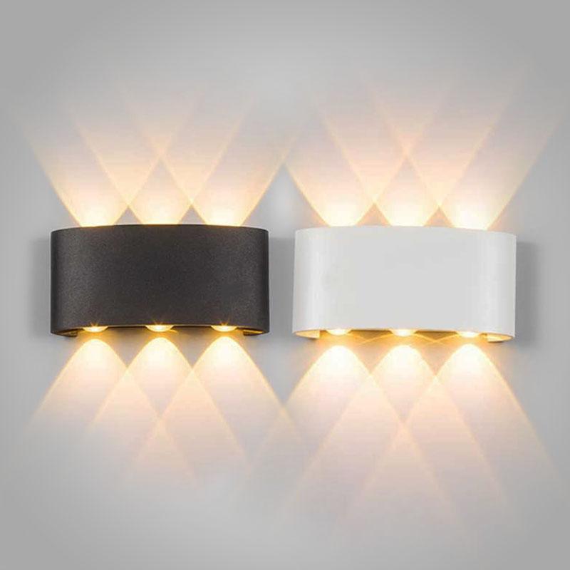 Modern, waterproof LED wall light for indoor and outdoor use