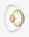 Suspended wall lamp with glass bowl