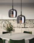 Nordic black glass pendant light