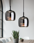 Nordic black glass pendant light