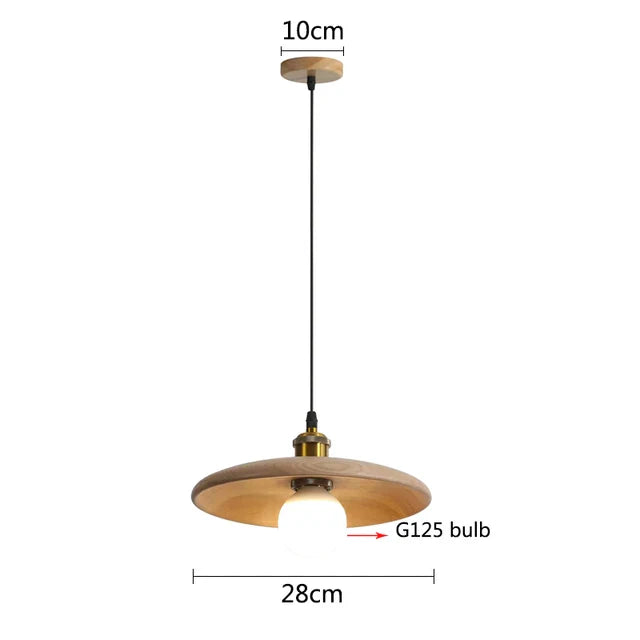 Scandinavian wooden hanging lamp