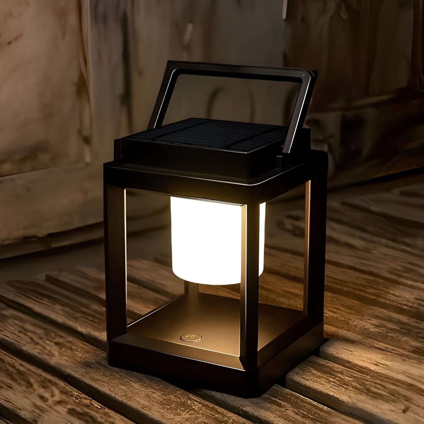 Portable Solar Lantern with USB Charging – Outdoor Solar Lamp for Garden and Camping, Weatherproof Black LED Light 1