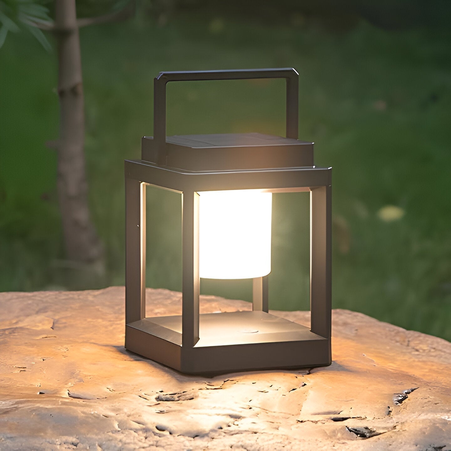 Portable Solar Lantern with USB Charging – Outdoor Solar Lamp for Garden and Camping, Weatherproof Black LED Light 2