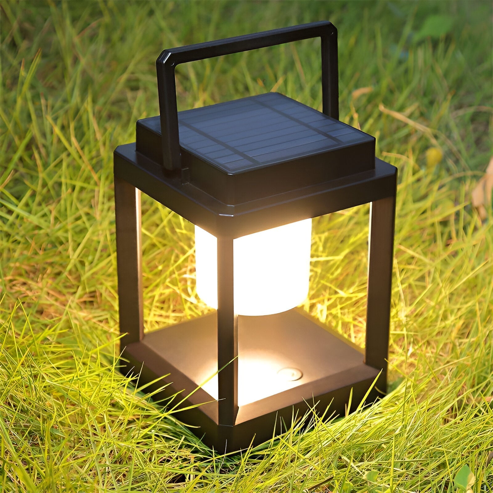 Portable Solar Lantern with USB Charging – Outdoor Solar Lamp for Garden and Camping, Weatherproof Black LED Light 3