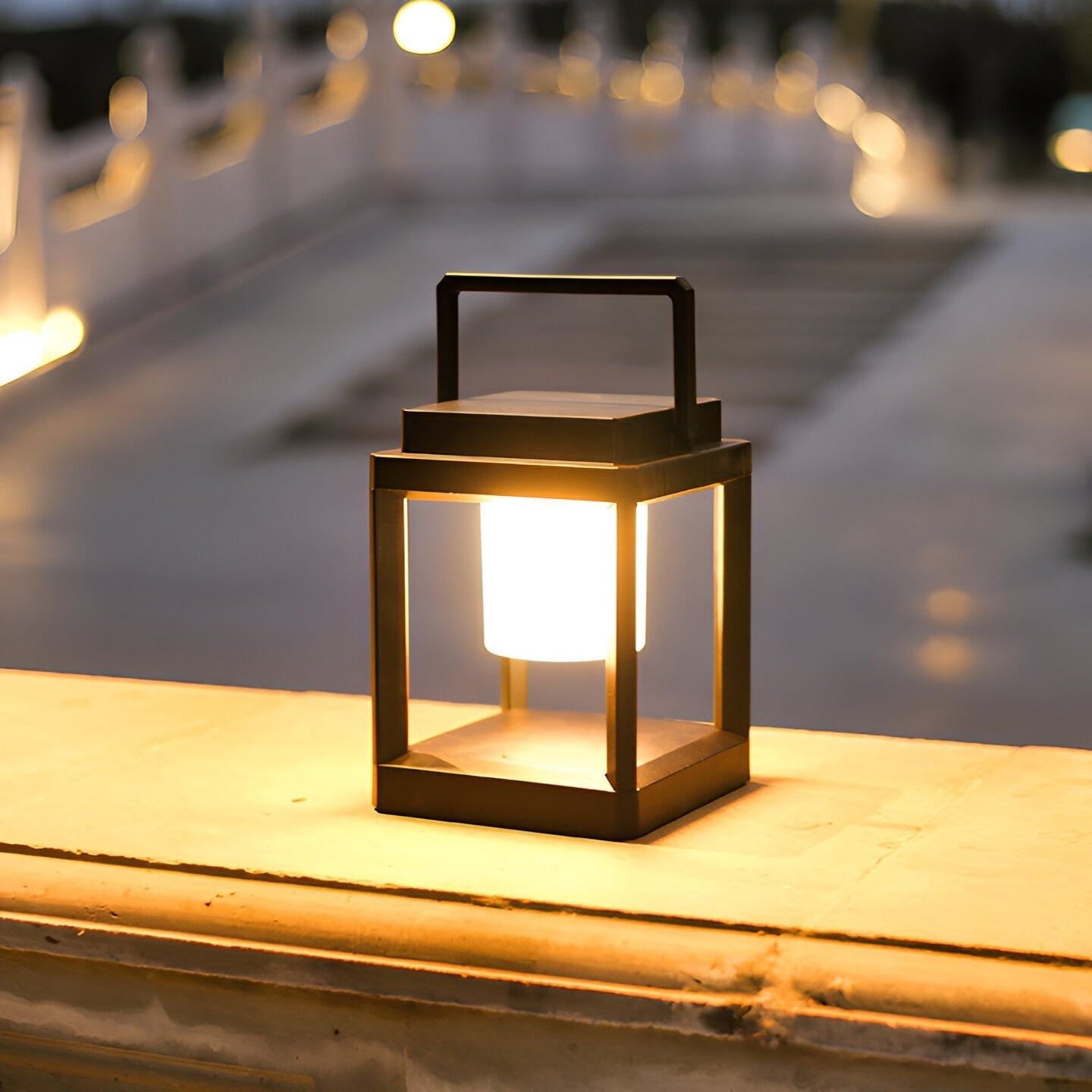 Portable Solar Lantern with USB Charging – Outdoor Solar Lamp for Garden and Camping, Weatherproof Black LED Light 4