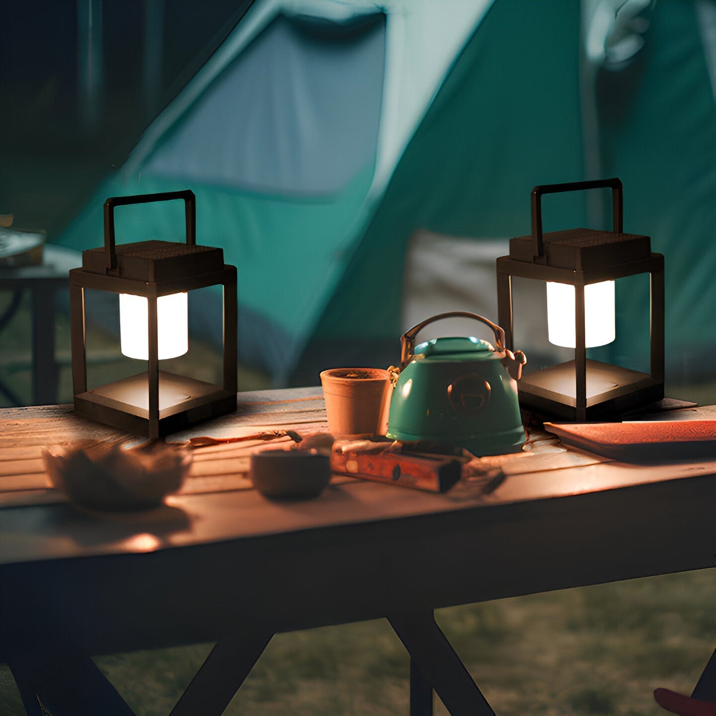 Portable Solar Lantern with USB Charging – Outdoor Solar Lamp for Garden and Camping, Weatherproof Black LED Light 5