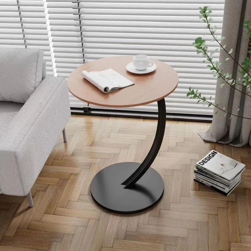 Reinforced Round Side Table - Compact Bedside Table for Living Room and Bedroom, Lightweight Design, Modern Aesthetic 0