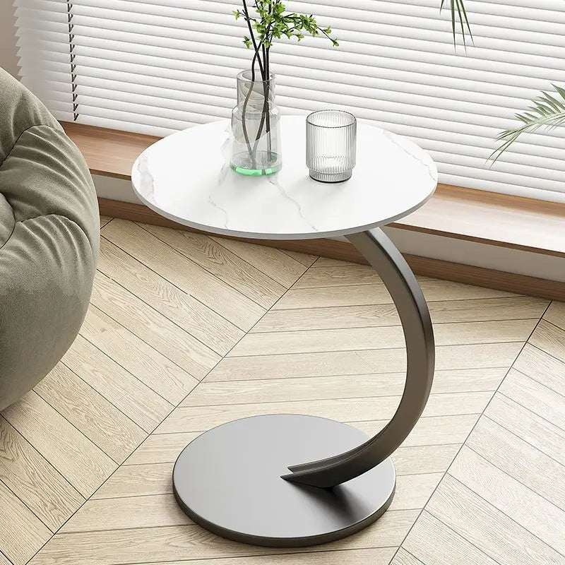 Reinforced Round Side Table - Compact Bedside Table for Living Room and Bedroom, Lightweight Design, Modern Aesthetic 3