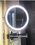 Black rechargeable LED magnifying mirror for make-up and bathroom