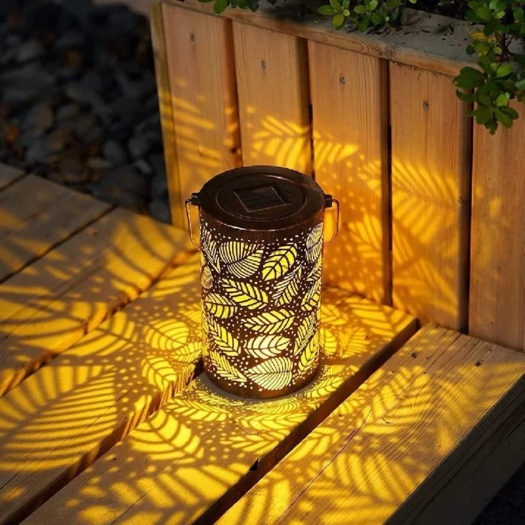 Solar Outdoor Lamp with Leaf Motif – Weatherproof LED Garden Light 2
