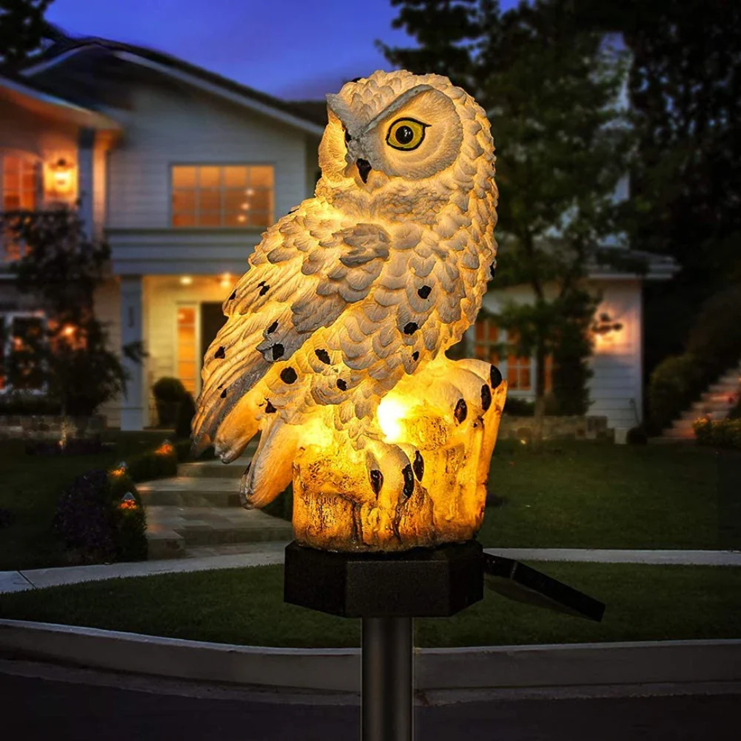 Solar Owl Outdoor Lamp – Charming Solar Garden Light with Automatic Lighting, Weatherproof, Energy-Efficient LED 3