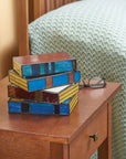 Colored glass book lamp