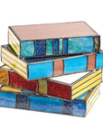 Colored glass book lamp