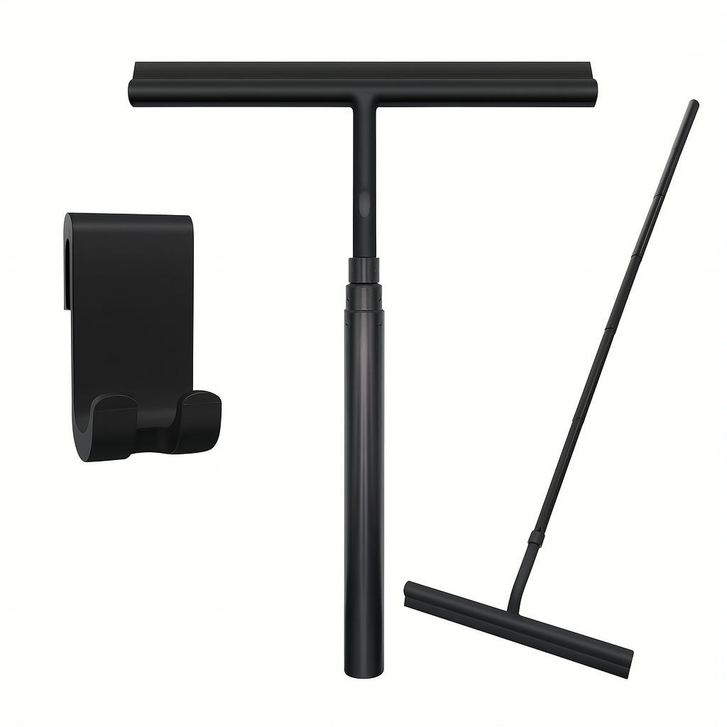 Telescopic Shower Squeegee with Extendable Handle Up to 120 cm – Effortless Bathroom Cleaning Tool for Streak-Free Surfaces 0