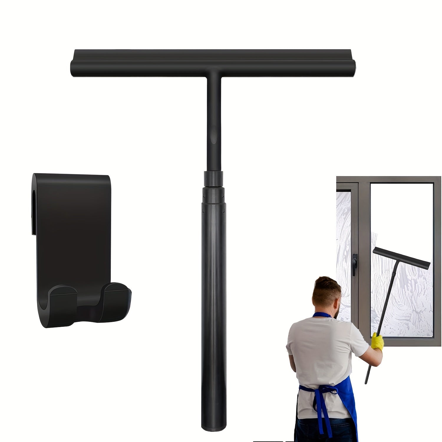 Telescopic Shower Squeegee with Extendable Handle Up to 120 cm – Effortless Bathroom Cleaning Tool for Streak-Free Surfaces 1