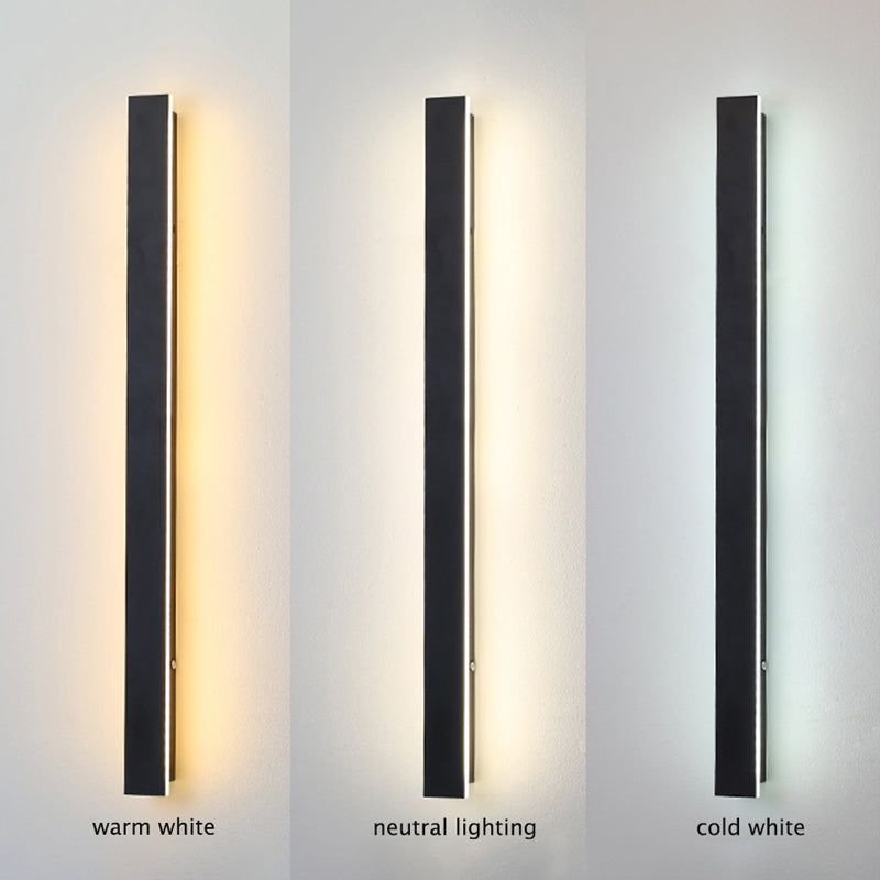 Edge Modern Design LED Wall Lights Black Metal for Garden and Hallway