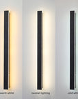 Edge Modern Design LED Wall Lights Black Metal for Garden and Hallway