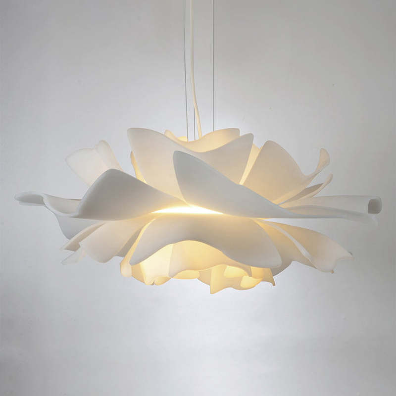 Modern Design Pendant Light Flower White Metal