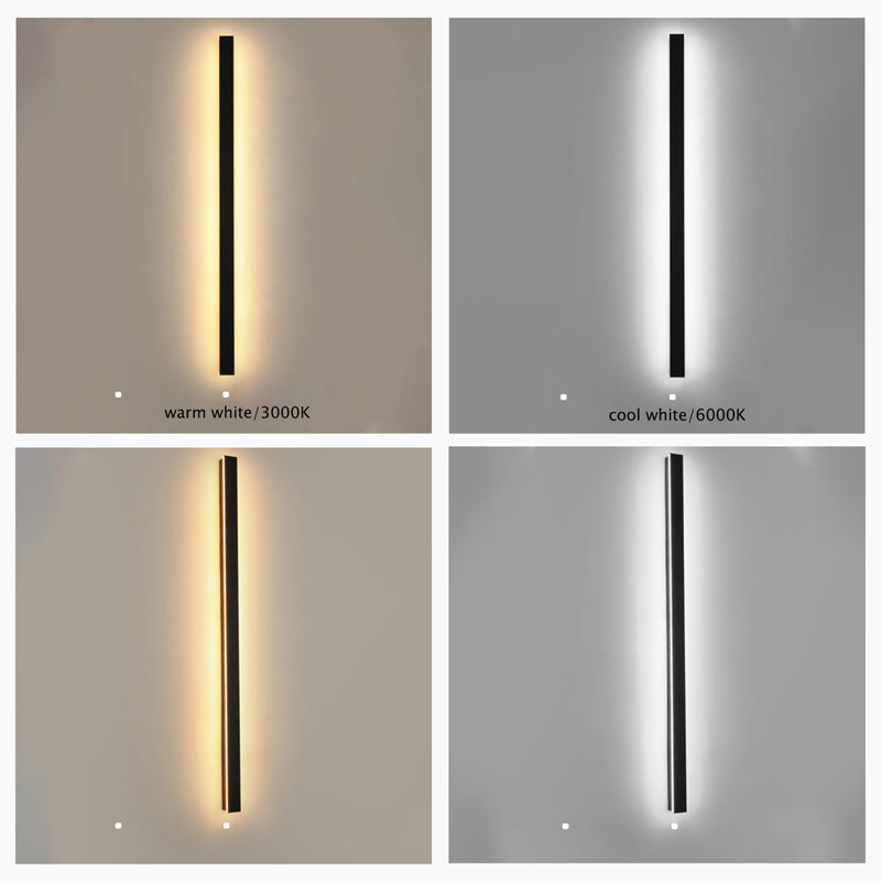 Edge Modern Design LED Wall Lights Black Metal for Garden and Hallway