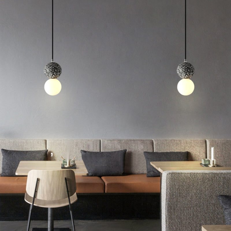 Pendant lamps LED - Black and White Glass