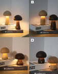 Wooden Mushroom LED Night Light with Touch Switch