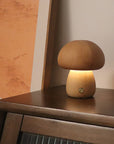 Wooden Mushroom LED Night Light with Touch Switch