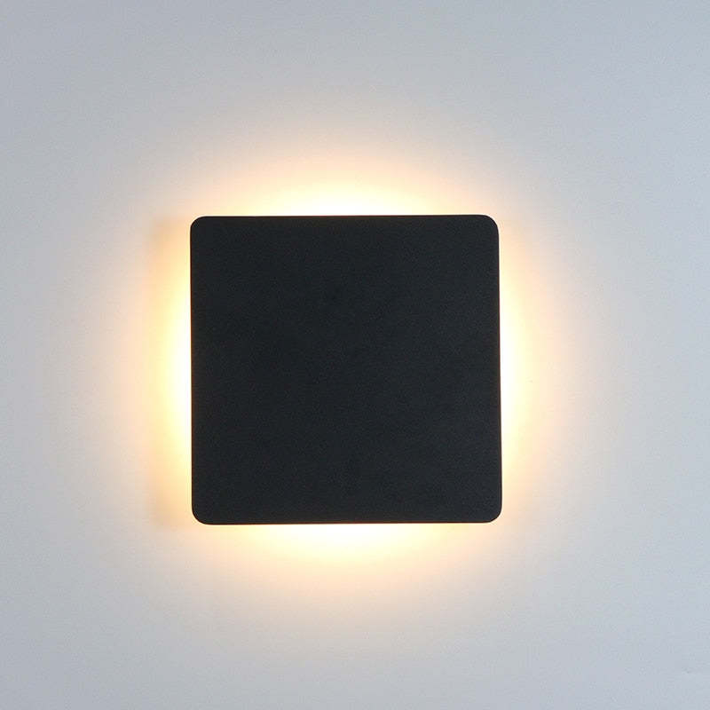 Modern Minimalism LED Wall Lights Black Metal Garden Hallway