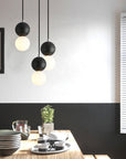 Pendant lamps LED - Black and White Glass