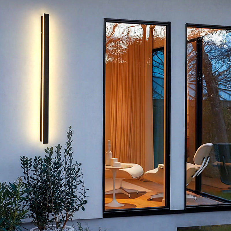 Edge Modern Design LED Wall Lights Black Metal for Garden and Hallway