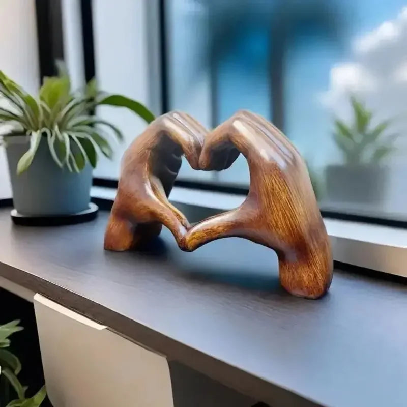 Wooden Heart Statue