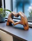 Wooden Heart Statue