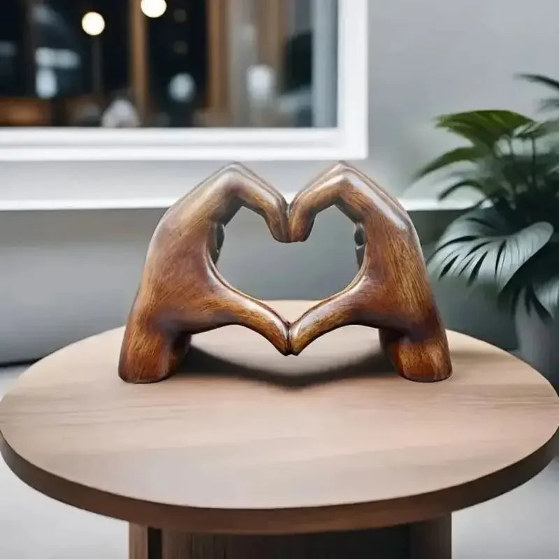 Wooden Heart Statue