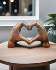 Wooden Heart Statue