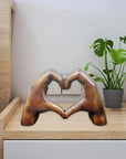 Wooden Heart Statue