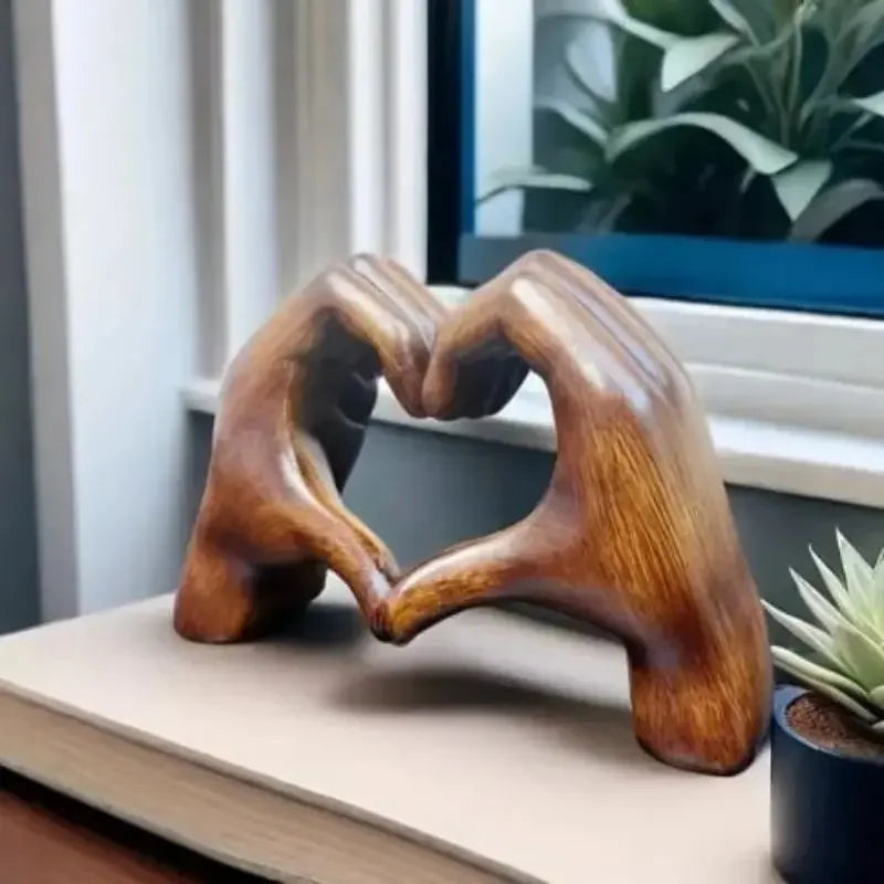 Wooden Heart Statue