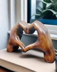 Wooden Heart Statue