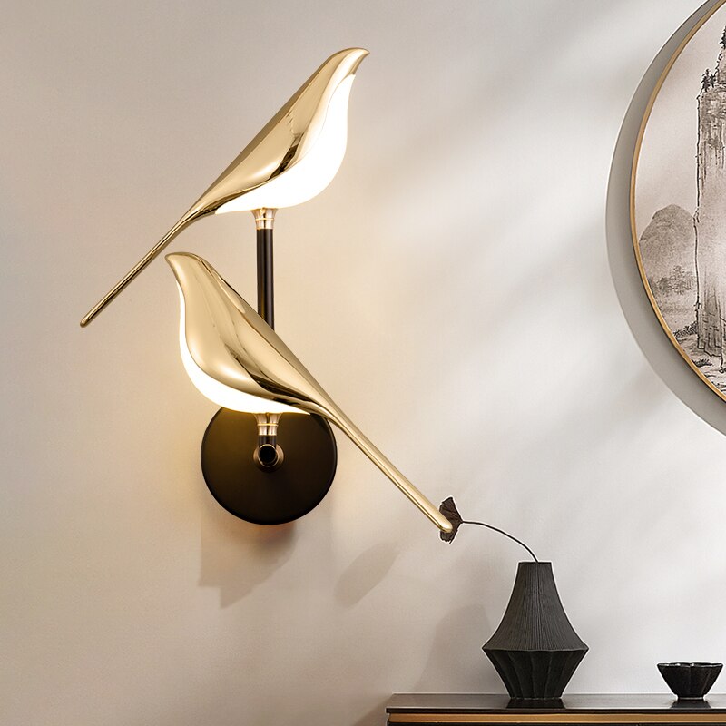 Scandinavian LED bird wall lamp