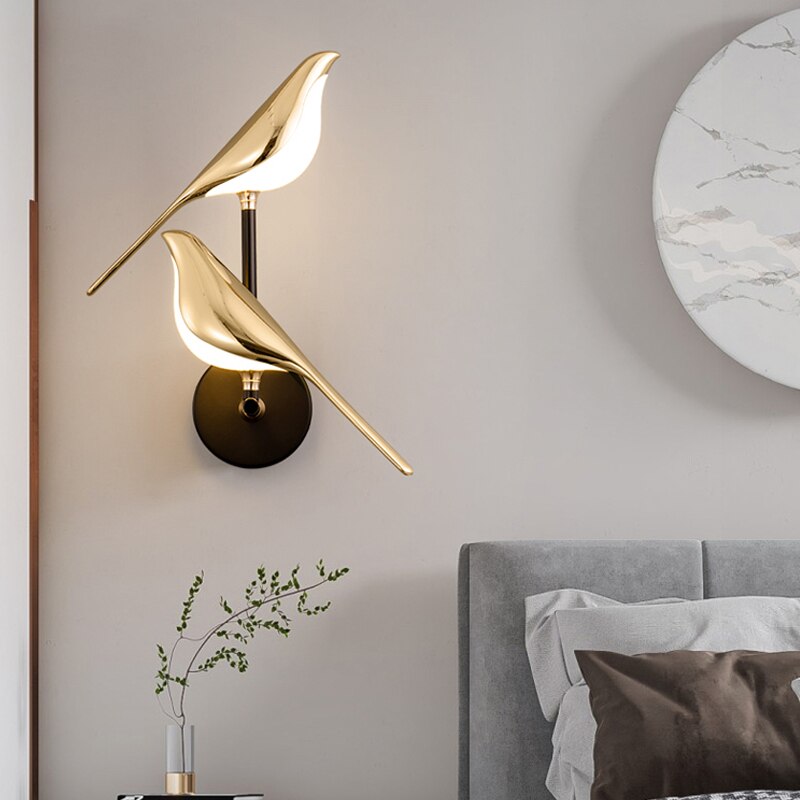 Scandinavian LED bird wall lamp