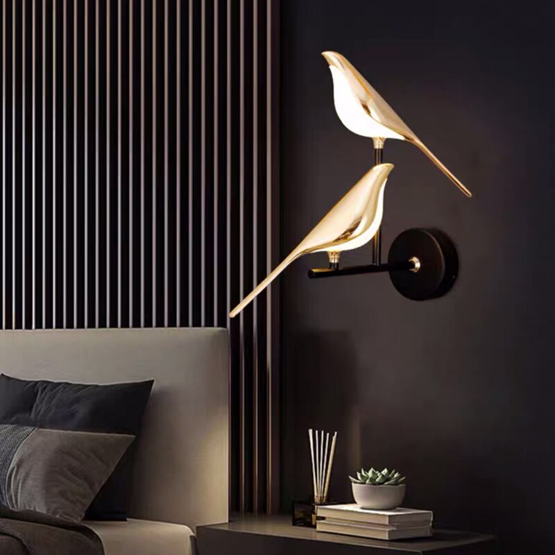 Scandinavian LED bird wall lamp