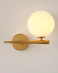 Wall lamp for the bedroom made of metal and glass