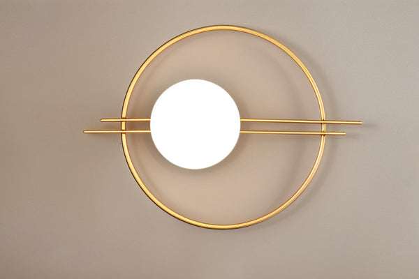 Wall lamp for the bedroom made of metal and glass