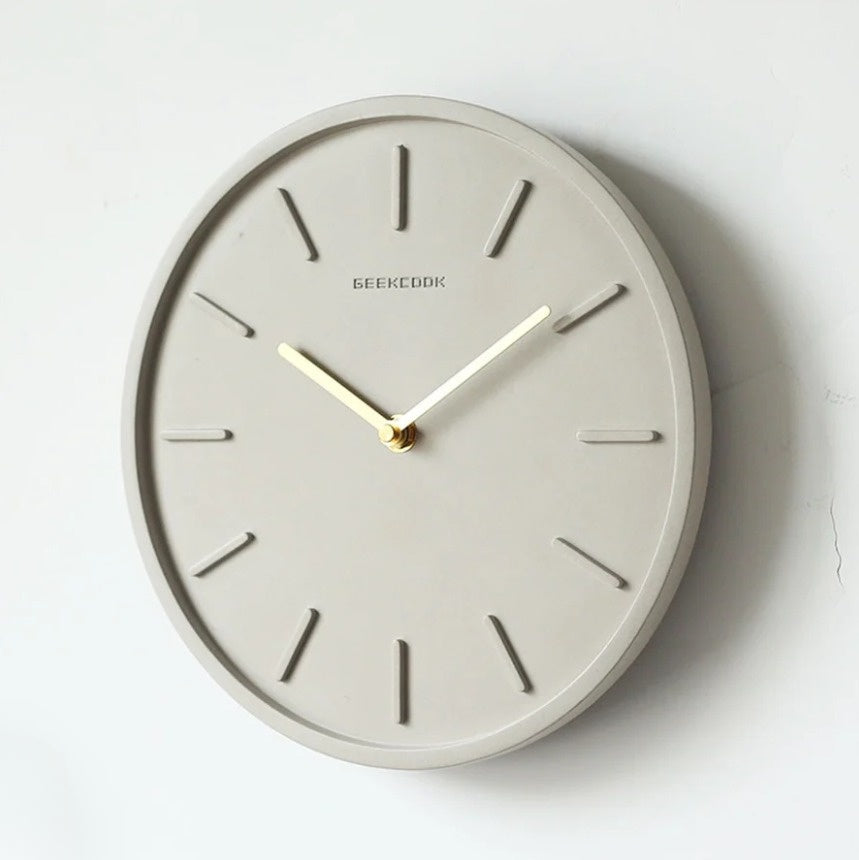 Nordic Cement Wall Clock with Metal Pendulum