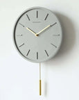 Nordic Cement Wall Clock with Metal Pendulum