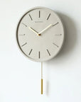 Nordic Cement Wall Clock with Metal Pendulum