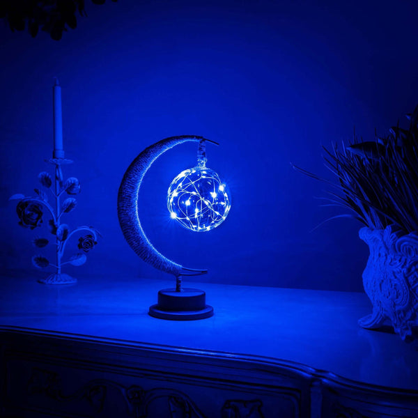 Enchanted Lunar Lamp Made of Glass with Warm Light