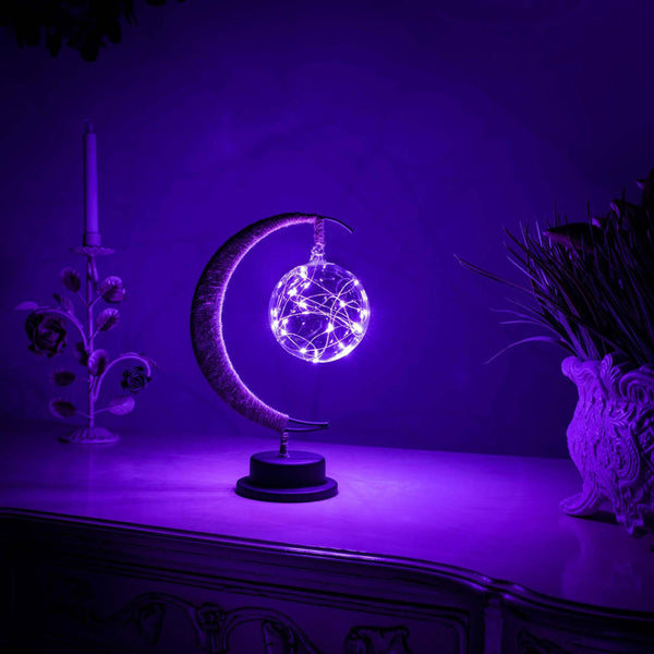 Enchanted Lunar Lamp Made of Glass with Warm Light